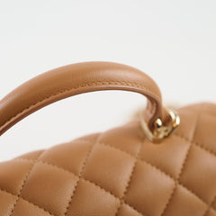 Chanel Mini Top Handle Caramel Microchipped