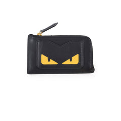 Fendi Monsters Zip Card Holder Black