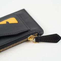 Fendi Monsters Zip Card Holder Black
