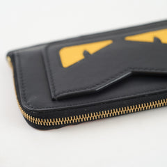 Fendi Monsters Zip Card Holder Black