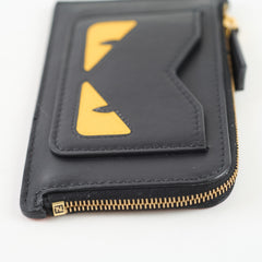 Fendi Monsters Zip Card Holder Black
