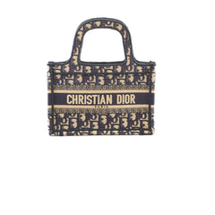 Dior Mini Book Tote Navy Oblique Canvas