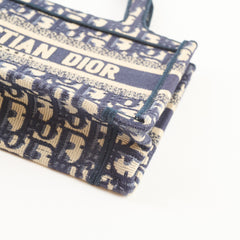 Dior Mini Book Tote Navy Oblique Canvas
