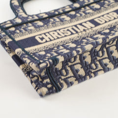 Dior Mini Book Tote Navy Oblique Canvas