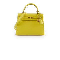 Hermes Kelly 25 Epsom Lime Y Stamp