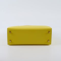 Hermes Kelly 25 Epsom Lime Y Stamp