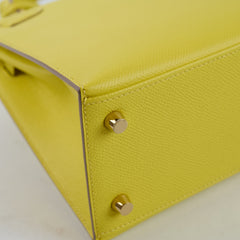 Hermes Kelly 25 Epsom Lime Y Stamp
