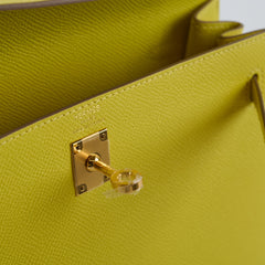Hermes Kelly 25 Epsom Lime Y Stamp