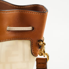 Fendi Grande Mon Tresor Bucket Zucca FF Monogram Bag White/Brown