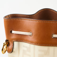 Fendi Grande Mon Tresor Bucket Zucca FF Monogram Bag White/Brown