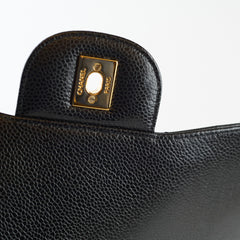 Chanel Double Flap Jumbo Black Caviar GHW (24 Series)