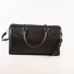 Prada Black Saffiano Lux Boston Bag