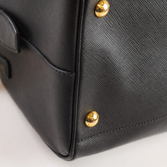 Prada Black Saffiano Lux Boston Bag