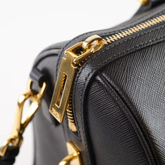 Prada Black Saffiano Lux Boston Bag