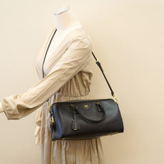 Prada Black Saffiano Lux Boston Bag