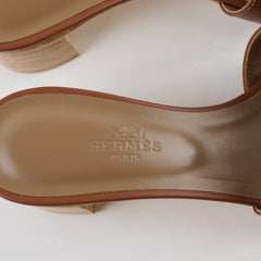 Hermes Gold Oasis Sandals Shoes Size 35