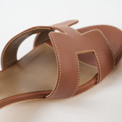 Hermes Gold Oasis Sandals Shoes Size 35