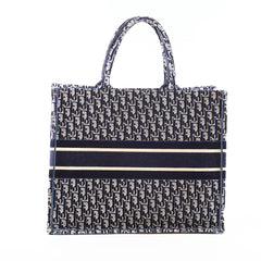 Christian Dior Large Book Tote Velvet Navy