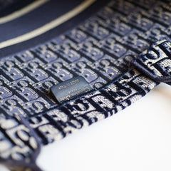 Christian Dior Large Book Tote Velvet Navy