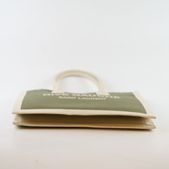 Saint Laurent Tote Bag Canvas Khaki / Lt Grey
