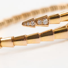 Bvlgari Serpenti Viper Bracelet 18k Rose Gold with Diamonds Size S