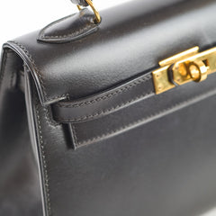 Hermes Vintage Mini Kelly Black GHW Y in circle