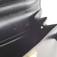 Hermes Vintage Mini Kelly Black GHW Y in circle