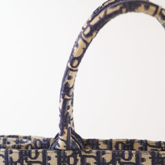 Dior Large Book Tote Oblique Embroidered Canvas Navy