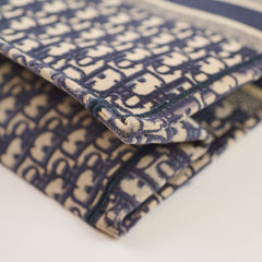 Dior Large Book Tote Oblique Embroidered Canvas Navy