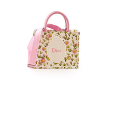 Christian Dior Small Book Tote Flowers Pink