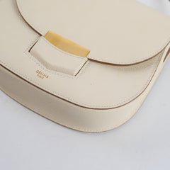Celine Small Trotteur Grained Calfskin Ivory