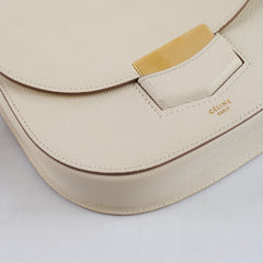 Celine Small Trotteur Grained Calfskin Ivory
