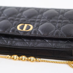 Dior Caro WOC Grained Calfskin Black