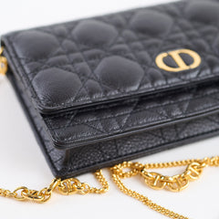 Dior Caro WOC Grained Calfskin Black