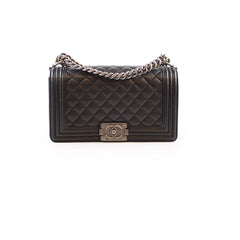 Chanel Boy Large Quilted Caviar Black