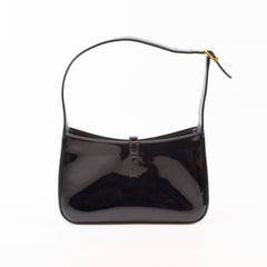 Saint Laurent Le 5 a 7 Patent Hobo Bag Black