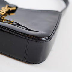 Saint Laurent Le 5 a 7 Patent Hobo Bag Black