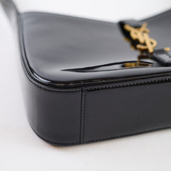 Saint Laurent Le 5 a 7 Patent Hobo Bag Black