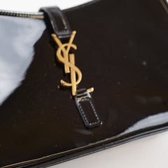 Saint Laurent Le 5 a 7 Patent Hobo Bag Black