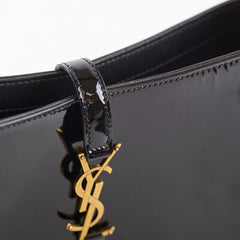 Saint Laurent Le 5 a 7 Patent Hobo Bag Black