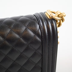 Chanel Boy New Medium Quilted Caviar Black