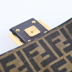 Fendi Medium FF Jacquard Canvas Baguette Brown
