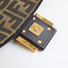 Fendi Medium FF Jacquard Canvas Baguette Brown