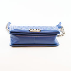 Chanel Old Medium Boy Bag Lambskin Blue 23Series