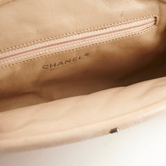 Chanel Mademoiselle Kiss Lock Timeless Clutch Beige