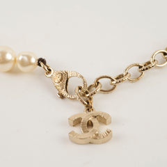 Chanel Pearl Bead CC Logo Chocker Necklace