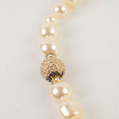 Chanel Pearl Bead CC Logo Chocker Necklace