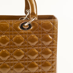 Christian Dior Lady Dior Large Patent Brown (old style)