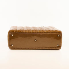 Christian Dior Lady Dior Large Patent Brown (old style)