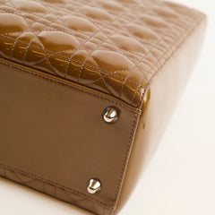 Christian Dior Lady Dior Large Patent Brown (old style)